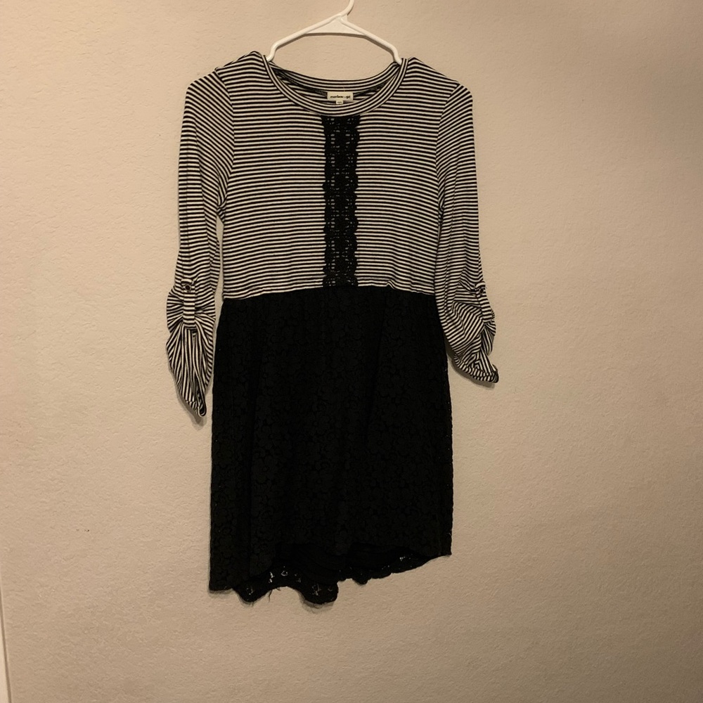 Girls youth XL formal dress. Striped black and white dress